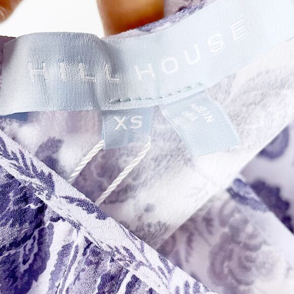 Hill House Simone Dress Maxi Lilac Purple Floral Open Back Side Slit Sz‎ XS - Picture 11 of 16